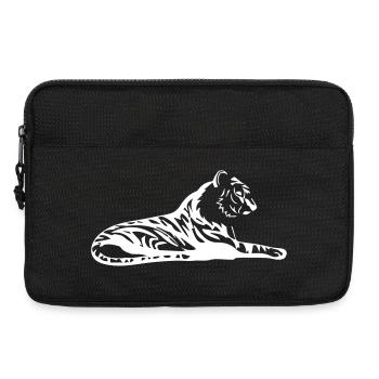 Elegant tiger with tribal design - Laptop bag 13" - black - Front