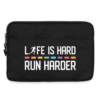 Life is Hard. Run Harder. - Laptop bag 13" - black - Front
