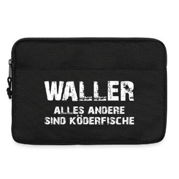 Waller Köderfisch Spruch Streetwear - Laptoptasche 13" - Schwarz - Vorne