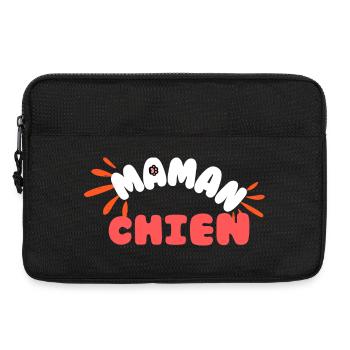 Maman Chien Pattes Joyeuses - Sacoche pour ordinateur portable 13 pouces - noir - Devant