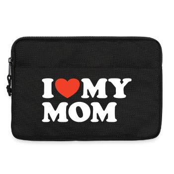 I love my Mom Herz Shirt - Laptoptasche 13" - Schwarz - Vorne