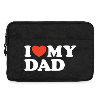 I love my Dad Herz Shirt - Laptoptasche 13" - Schwarz - Vorne