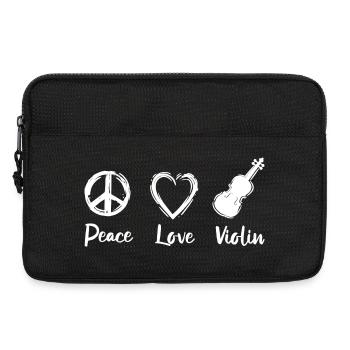 Peace Love Violin - Laptop bag 13" - black - Front