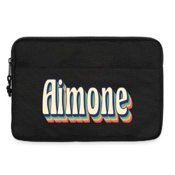 Aimone t-shirt t-shirt idée cadeau rétro vintage - Sacoche pour ordinateur portable 13 pouces - noir - Devant
