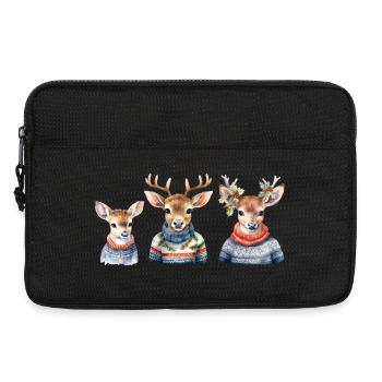 Winterhirsche Pullover-Trio - Laptoptasche 13" - Schwarz - Vorne