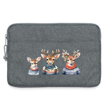 Winterhirsche Pullover-Trio - Laptoptasche 13" - Grau meliert - Vorne