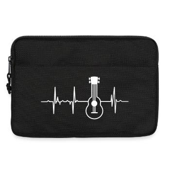 Mon cœur bat pour le ukulélé - Sacoche pour ordinateur portable 13 pouces - noir - Devant