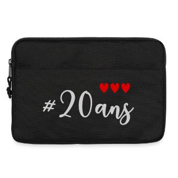 20. 20e ANNIVERSAIRE. ANNIVERSAIRE 20 ANS. 20 ANS. - Sacoche pour ordinateur portable 13 pouces - noir - Devant