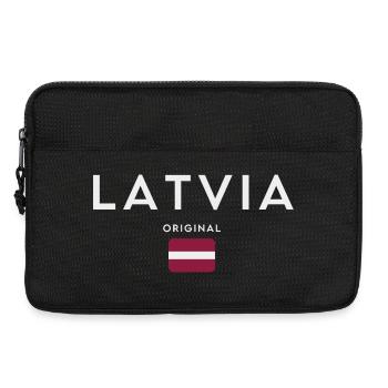 Lettische Flagge, Lettische Flagge - Laptoptasche 13" - Schwarz - Vorne