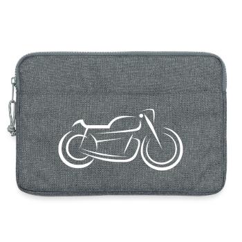 Moped minmal Design - Cafe Race S50 51 - Laptoptasche 13" - Grau meliert - Vorne