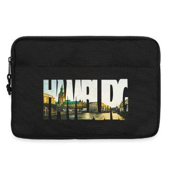 Hamburg Rathaus Skyline Kunst – Stadtbild Design - Laptoptasche 13" - Schwarz - Vorne