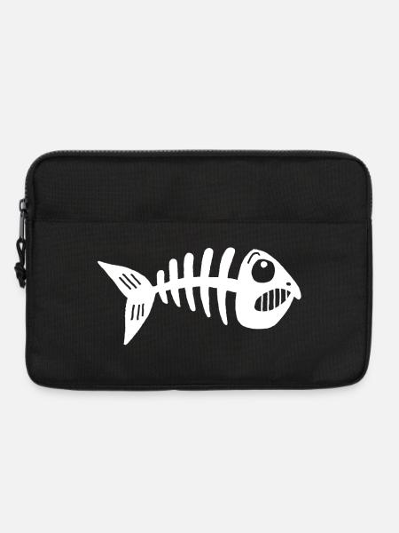 Fisch-Skelett - Laptoptasche 13" - Schwarz