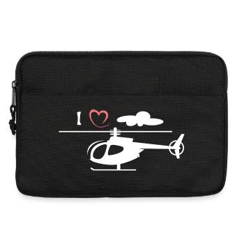 Ich liebe Helikopter - Hubschrauber Flug Symbol - Laptoptasche 13" - Schwarz - Vorne