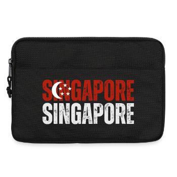 Flagge von Singapur, ich liebe Singapur - Laptoptasche 13" - Schwarz - Vorne