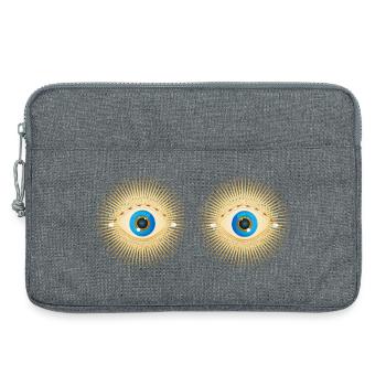 Yeux dorés avec des pupilles bleu vif - Sacoche pour ordinateur portable 13 pouces - gris chiné - Devant