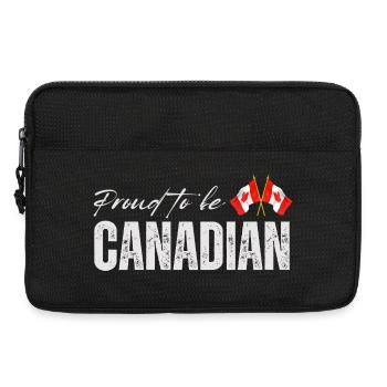 Drapeau du Canada, fierté canadienne - Sacoche pour ordinateur portable 13 pouces - noir - Devant