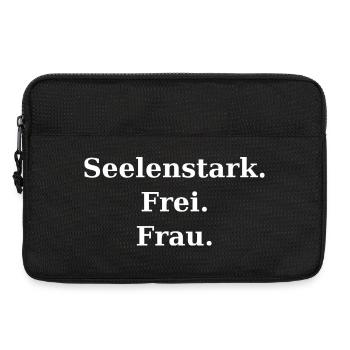Seelenstark_Frei_Frau_weiss_4500x5400 - Laptop bag 13" - black - Front
