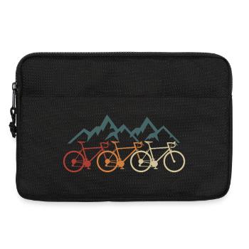 Bicycle Cyclist Retro Mountain Bike Road Bike Mountains - Laptop bag 13" - black - Front