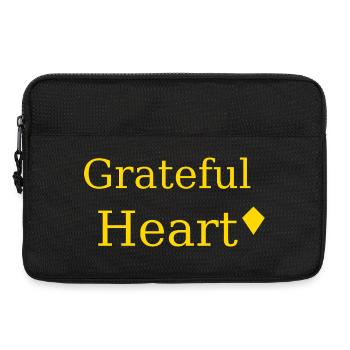 Dankbares Herz Motiv Gelb - Laptoptasche 13" - Schwarz - Vorne