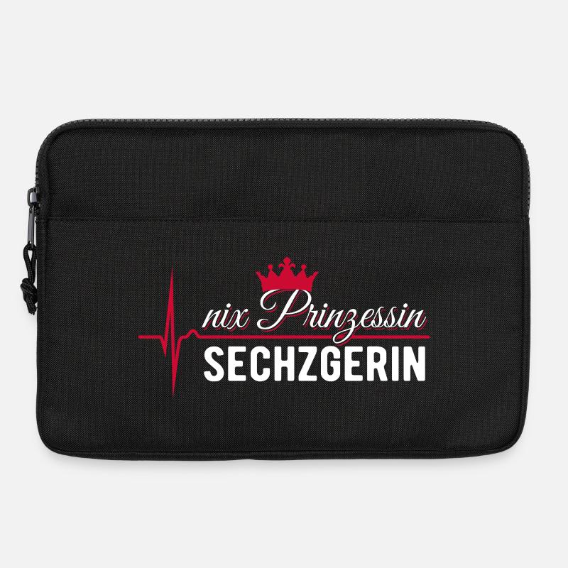 Nix Prinzessin - Sechzgerin - EKG Puls Geschenk - Laptoptasche 13" - Schwarz