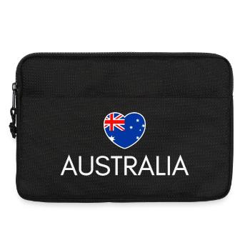 Cœur avec drapeau australien, j’aime l’Australie - Sacoche pour ordinateur portable 13 pouces - noir - Devant
