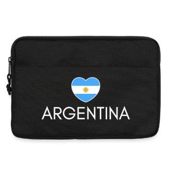 Cœur avec le drapeau argentin, j’aime l’Argentine - Sacoche pour ordinateur portable 13 pouces - noir - Devant