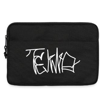 Techno Wear, Tekno Lettering, Raver Outfit - Laptop bag 13" - black - Front