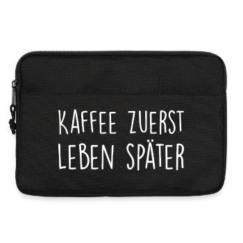 Kaffee zuerst, Leben später - Laptoptasche 13" - Schwarz - Vorne