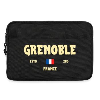 Grenoble France Vintage French City T-shirt - Laptop bag 13" - black - Front