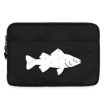 Barsch Bass Silhouette Angeln Vektor - Laptoptasche 13" - Schwarz - Vorne