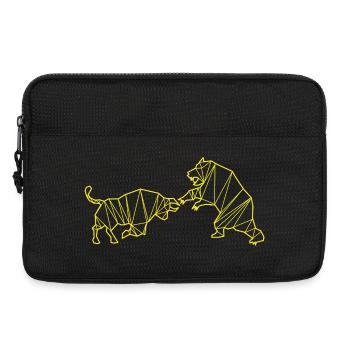Taureau contre Ours Stripe - Sacoche pour ordinateur portable 13 pouces - noir - Devant