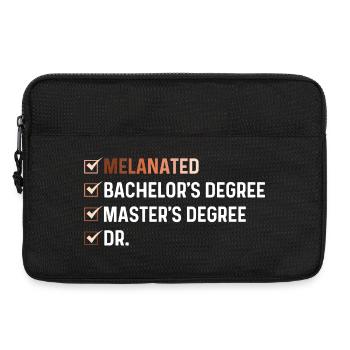 Melanated Bachelor Master Dr – HBCU Pride - Laptop bag 13" - black - Front