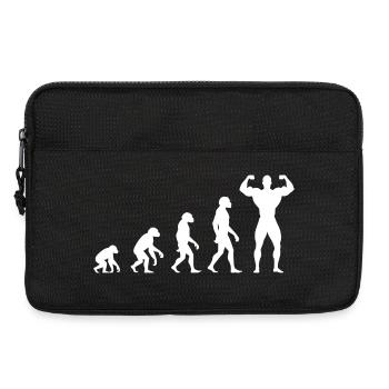 Évolution de l’homme préhistorique à l’homme musclé - Sacoche pour ordinateur portable 13 pouces - noir - Devant