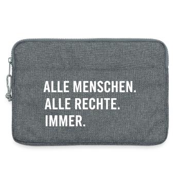 All people. All rights reserved. Always. - Laptop bag 13" - heather grey - Front