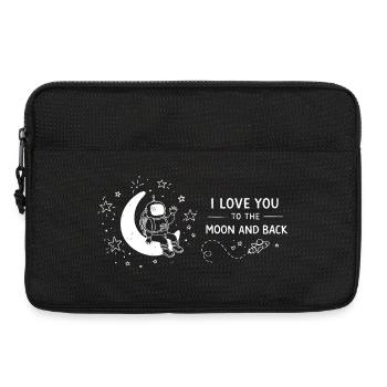 Je t’aime jusqu’à la lune et retour gribouille - Sacoche pour ordinateur portable 13 pouces - noir - Devant