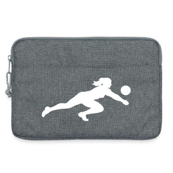 Silhouette de volley-ball - Sacoche pour ordinateur portable 13 pouces - gris chiné - Devant