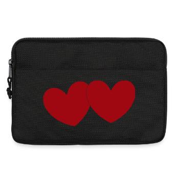 2 Cœurs Rouges Cœur Cadeau Rouge pour la Saint-Valentin - Sacoche pour ordinateur portable 13 pouces - noir - Devant