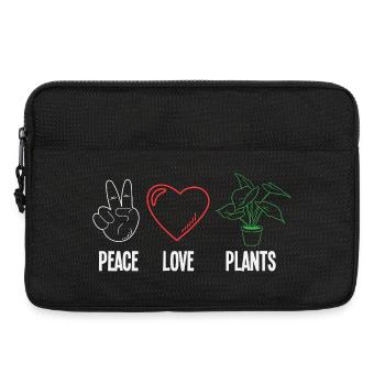 Amateur des plantes Paix Amour Plantes Fleurs succulentes - Sacoche pour ordinateur portable 13 pouces - noir - Devant