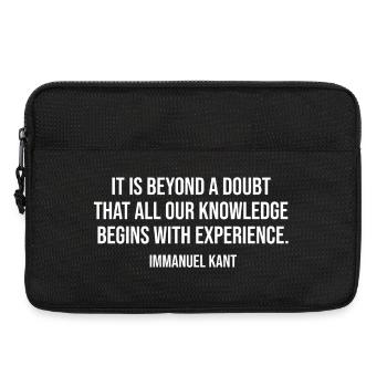 Kant-Erfahrungszitat-Typografie - Laptoptasche 13" - Schwarz - Vorne