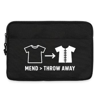 Mend Throw Away Sichtbare Reparatur - Laptoptasche 13" - Schwarz - Vorne