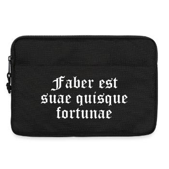 Own Fortune in Gothic Latin - Laptop bag 13" - black - Front