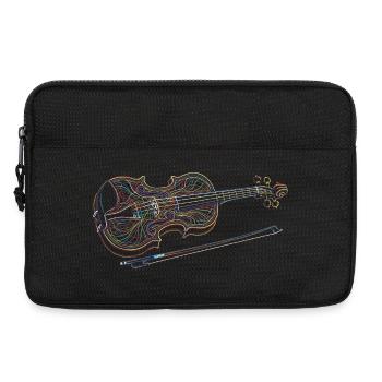 Instrument de musique de violon Dessin d’art Gravure - Sacoche pour ordinateur portable 13 pouces - noir - Devant