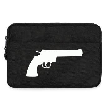 Minimalistische Revolver-Silhouette - Laptoptasche 13" - Schwarz - Vorne