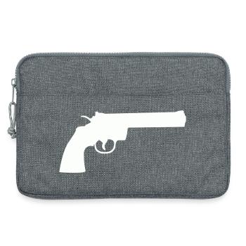 Minimalistische Revolver-Silhouette - Laptoptasche 13" - Grau meliert - Vorne