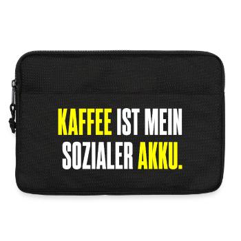 Kaffee ist mein sozialer Akku – Edition 2 - Laptoptasche 13" - Schwarz - Vorne