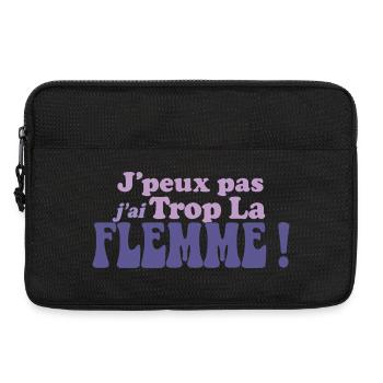 J'peux pas j'ai Trop La FLEMME - Sacoche pour ordinateur portable 13 pouces - noir - Devant