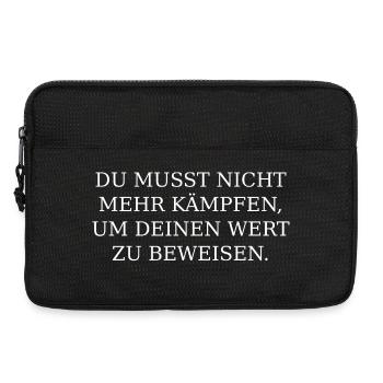Wert statt Kampf Typografie - Laptoptasche 13" - Schwarz - Vorne