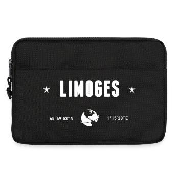 Limoges France Coordonnées Gps Blanc - Sacoche pour ordinateur portable 13 pouces - noir - Devant