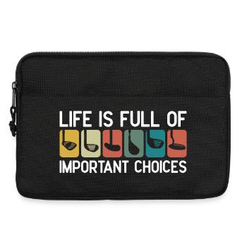Das Leben ist voller wichtiger Entscheidungen - Laptoptasche 13" - Schwarz - Vorne