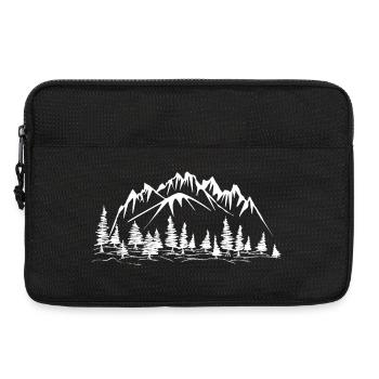 Paysage de montagne avec des conifères - Sacoche pour ordinateur portable 13 pouces - noir - Devant